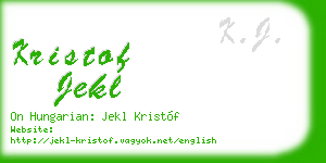 kristof jekl business card